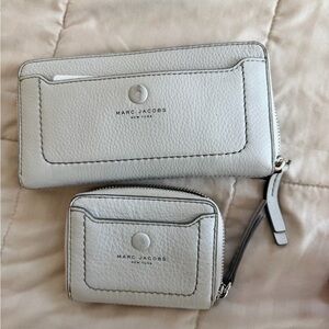 Marc Jacobs Light Gray Wallet and Card Holder Duo